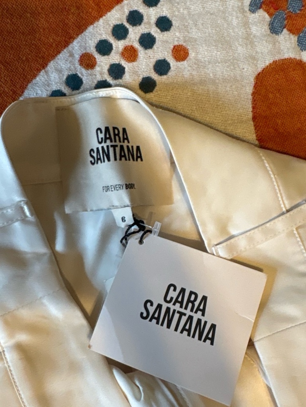 Cara Santana cream Women's High-Waist satin Shorts - Picture 3 of 4